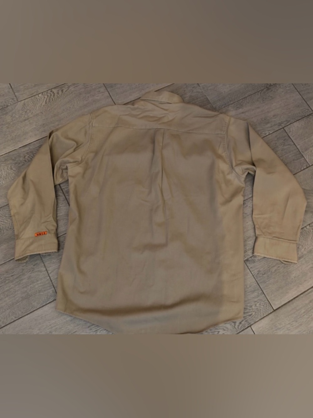 Wrangler Men's Khaki Flame Resistant Button-Down Shirt #N015 - Picture 7 of 7